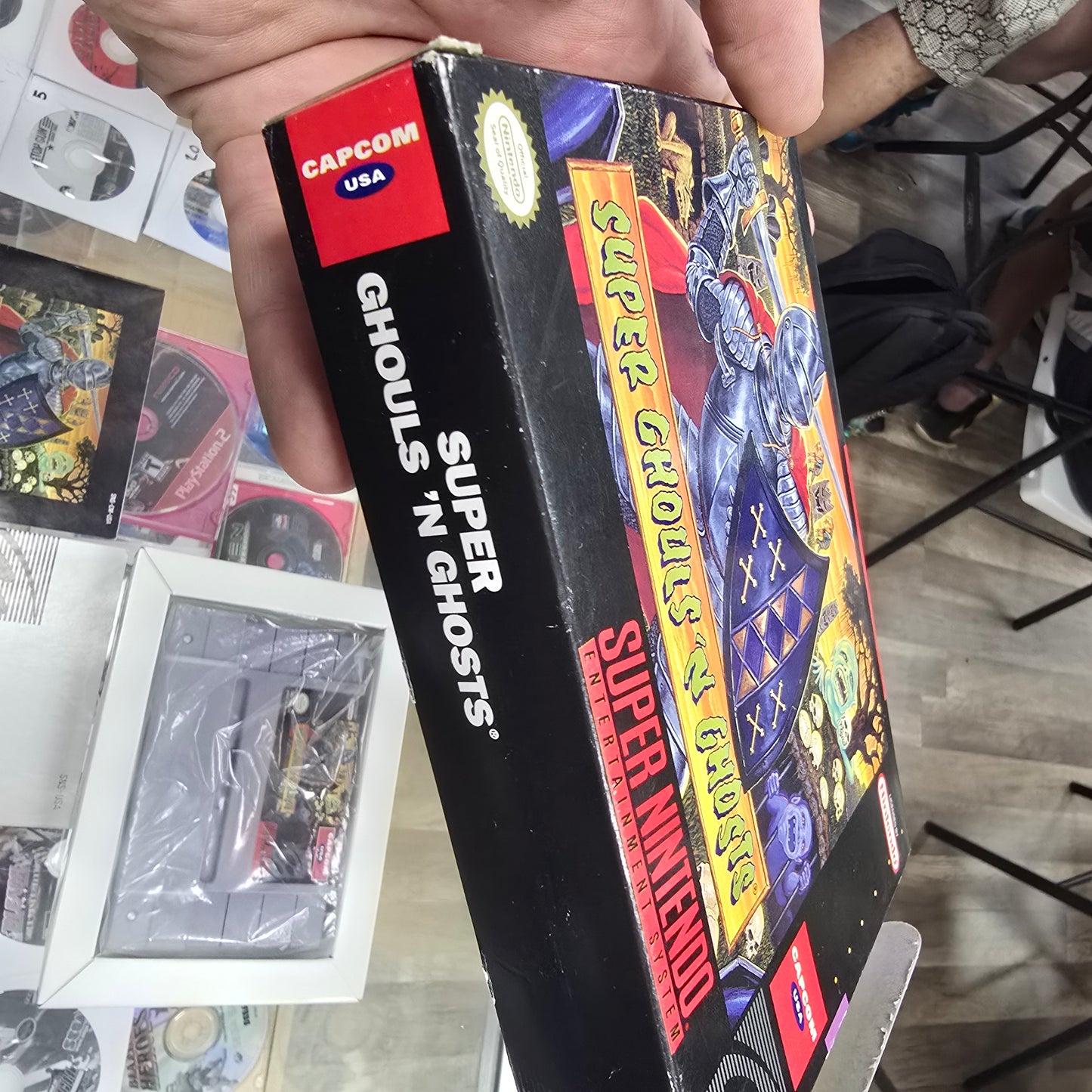 Super Ghouls 'N Ghosts (Clean) CIB with Box Protector Super Nintendo