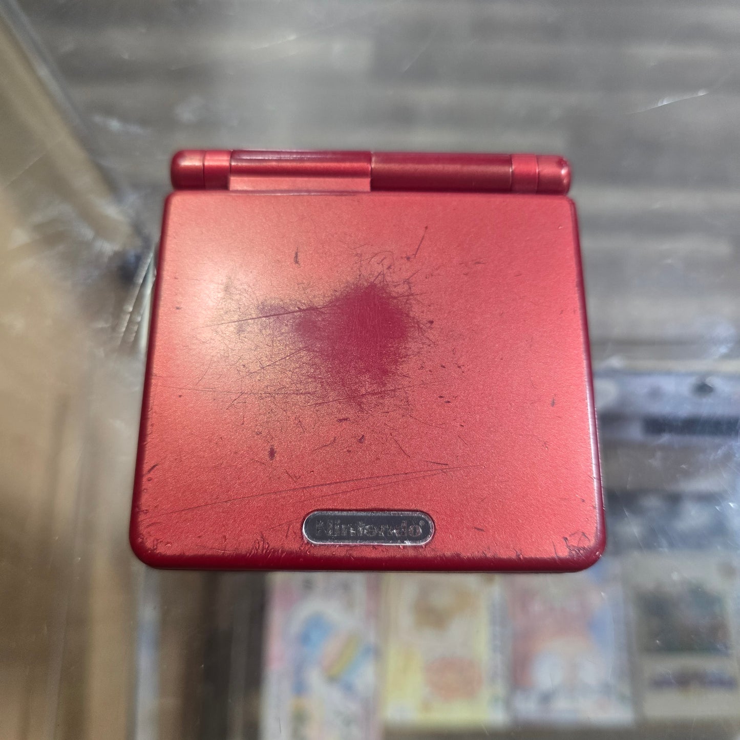 Red Nintendo Gameboy Advance SP 001 Model (Rough Condition) with Charger