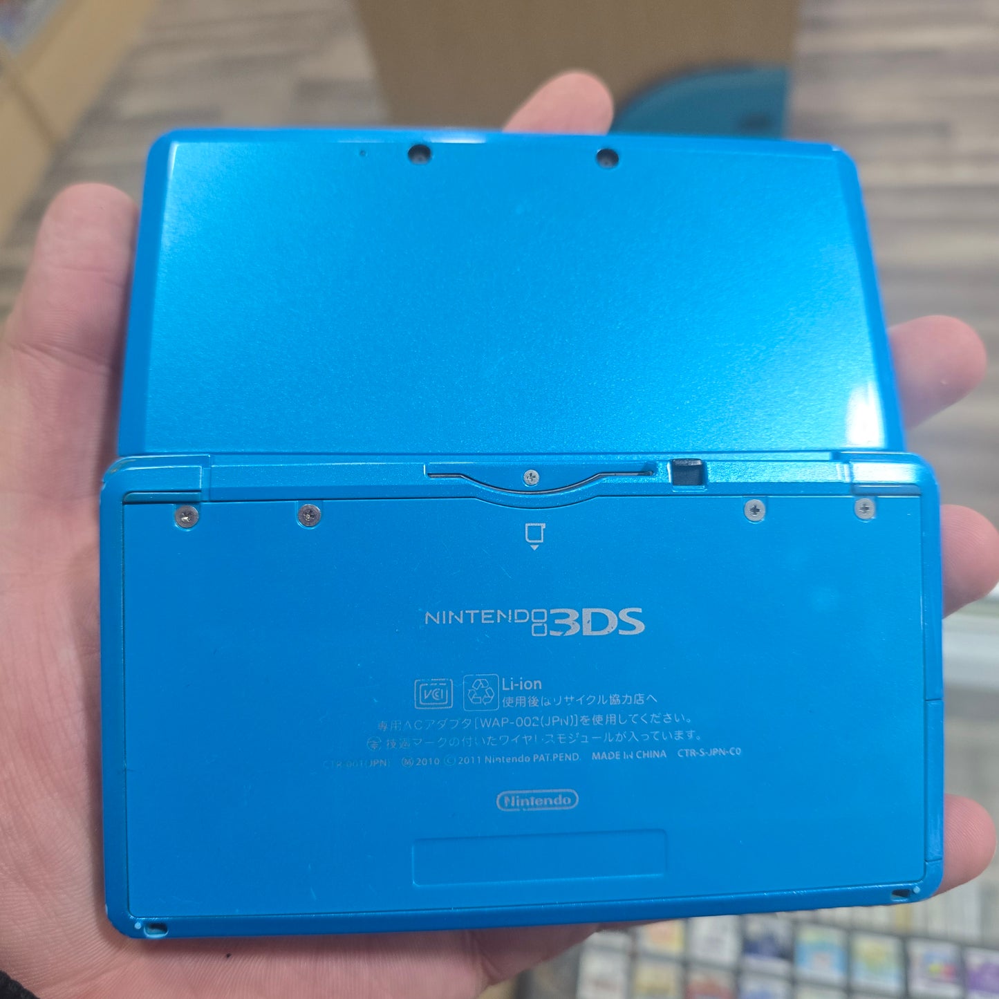 Aqua Blue Nintendo 3DS Handheld System with Digital Games (A Button Issue)