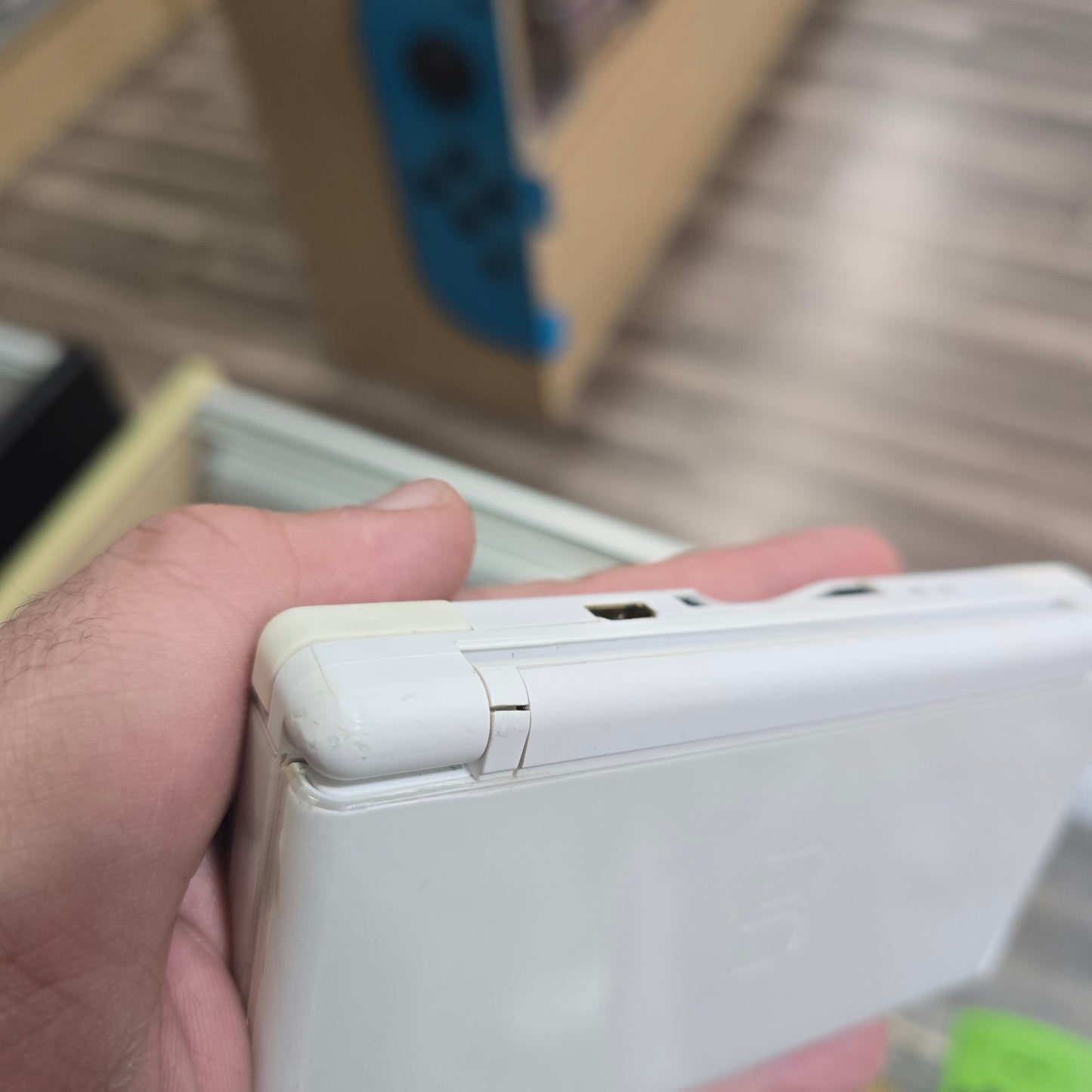 White Nintendo DS Lite (Rough Condition) with Charger (Yellowed Screen)