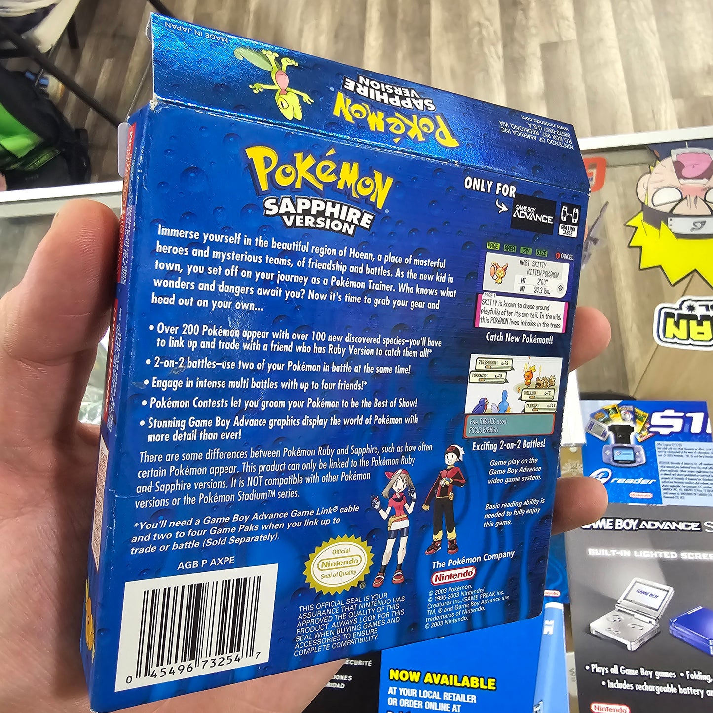 Pokémon Sapphire Authentic CIB with Poster Nintendo Gameboy Advance