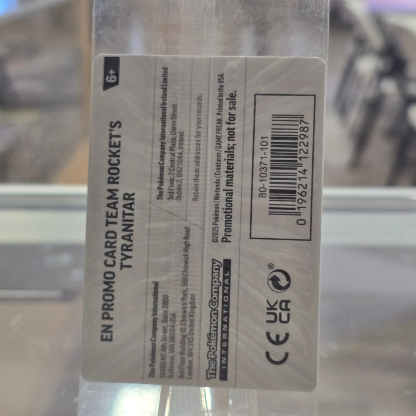 Pokemon Center Team Rockets Tyranitar Promo Card 096/182 (Sealed)