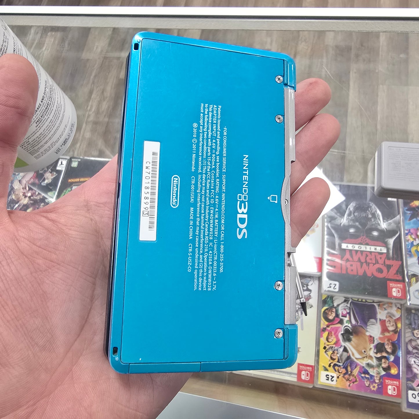 Aqua Blue Nintendo 3DS Handheld System with Charger