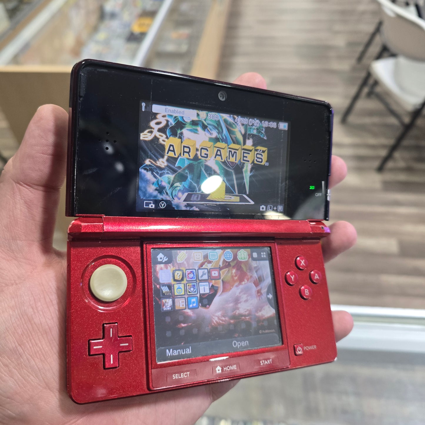 Nintendo 3DS Red Handheld System with Charger