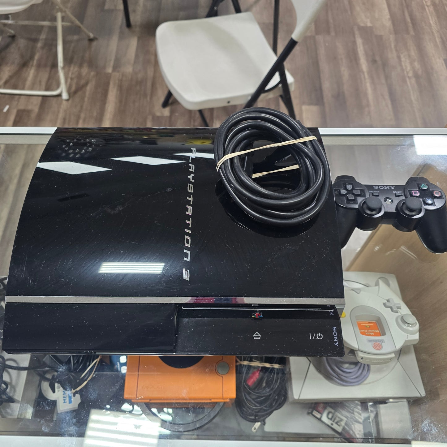 PlayStation 3 Backwards Compatible Model with Controller and Wires