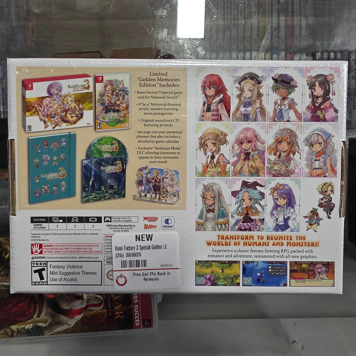 New Sealed Rune Factory 3 Golden Memories Edition Nintendo Switch