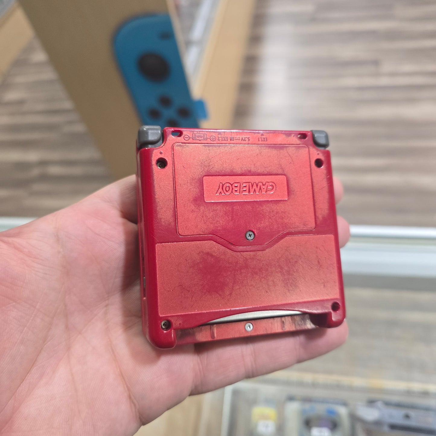 Red Nintendo Gameboy Advance SP 001 Model (Rough Condition) with Charger