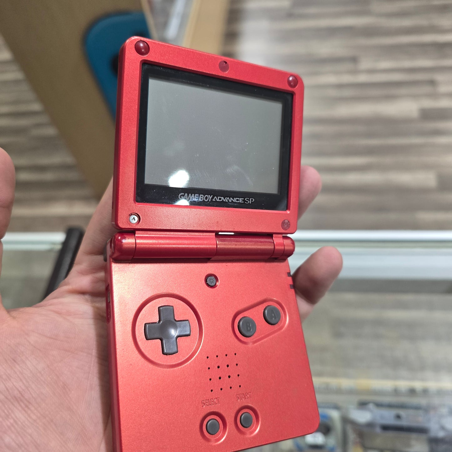 Red Nintendo Gameboy Advance SP 001 Model (Rough Condition) with Charger