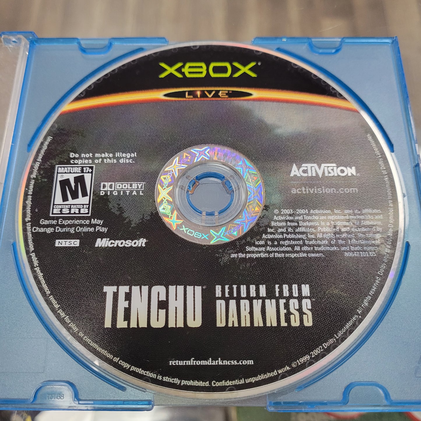 Tenchu Return From Darkness Original Xbox
