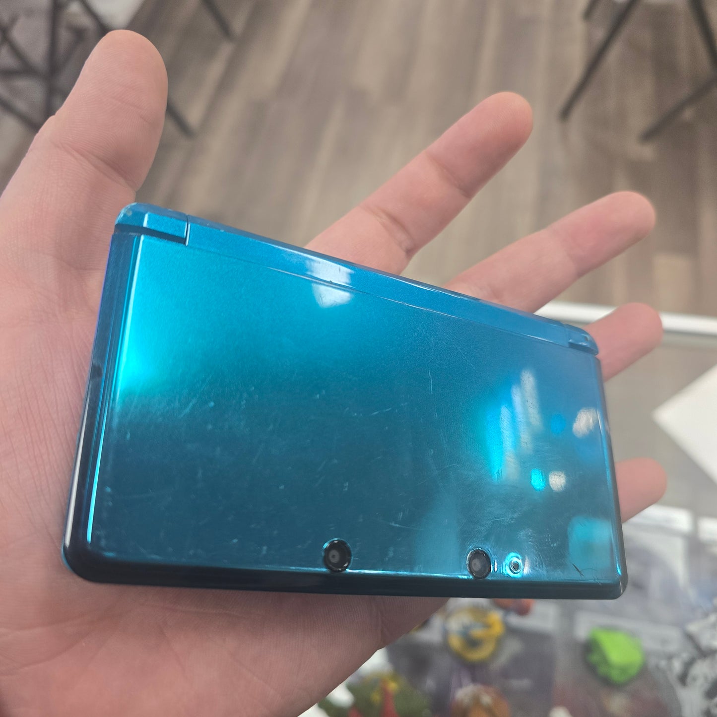 Aqua Blue Nintendo 3DS Handheld System with Charger (Has Pokémon Bank)