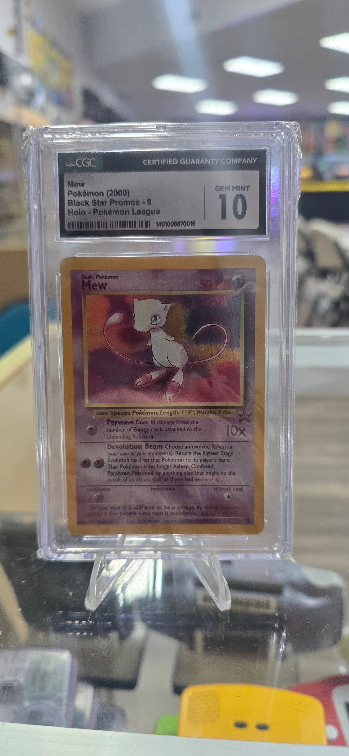 Mew #9 CGC Gem Mint 10 2000 Pokemon Black Star Promo Pokemon League Holo