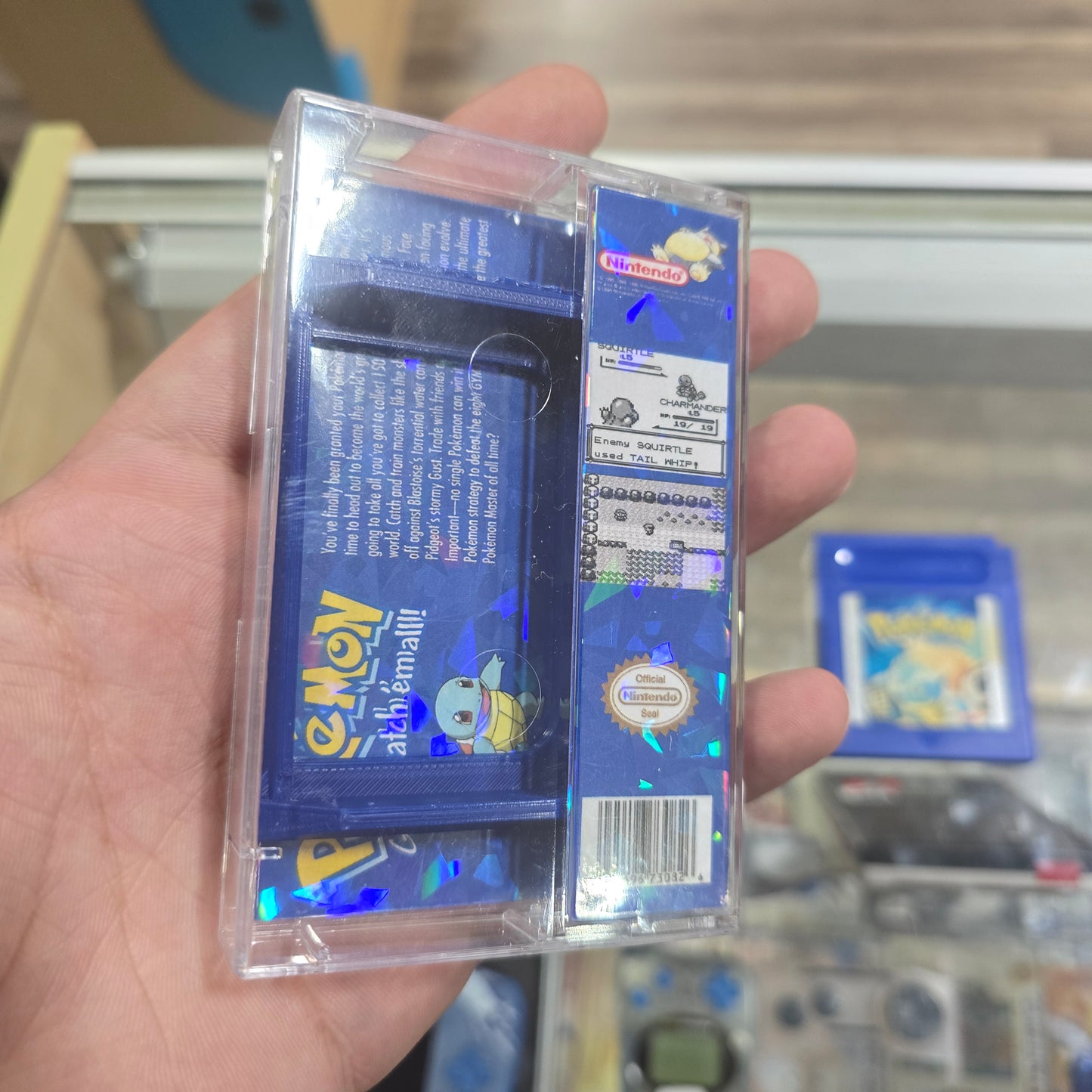 Pokémon Blue with Custom Case (Saves) (Authentic) Nintendo Gameboy