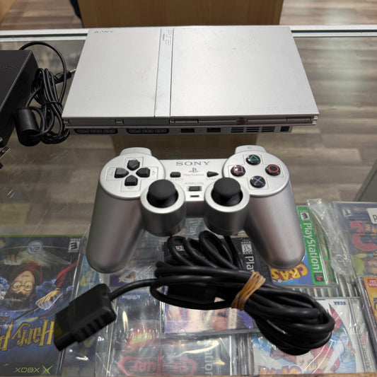 Slim Playstation 2 System [Silver] (cables controller and memory card included)(NEW LASER)