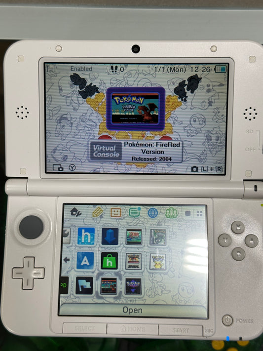 White Nintendo 3DS LL Handheld System (US Region) with Charger