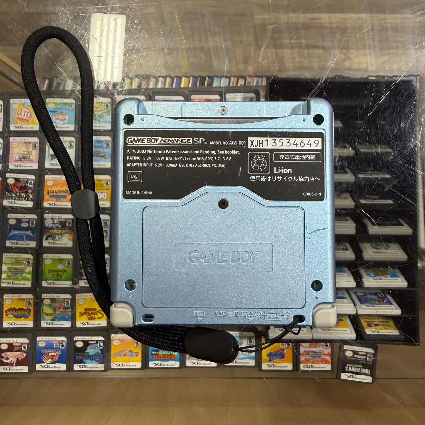 Pearl Blue Gameboy Advance SP System (Charger included)