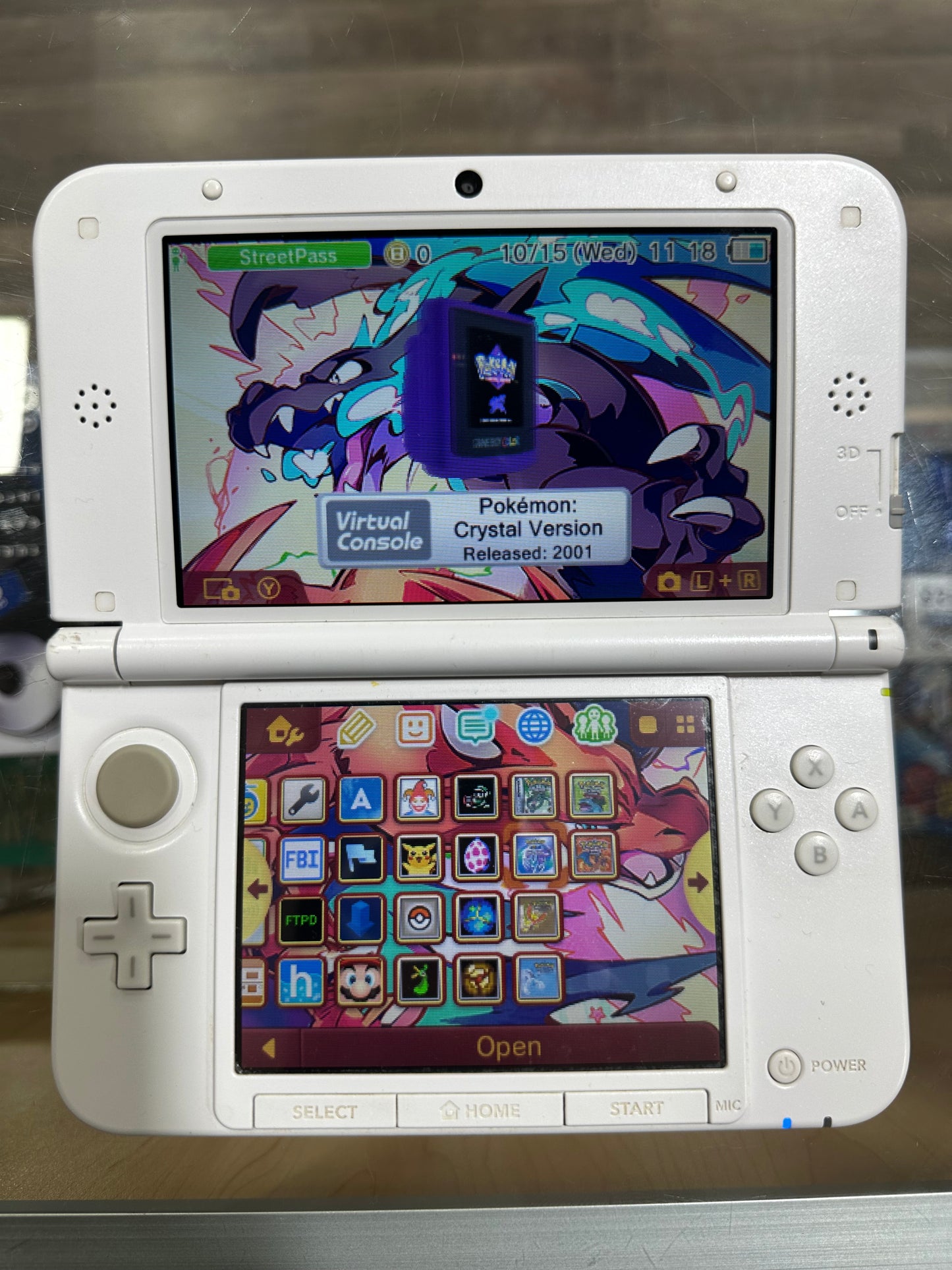 White Nintendo 3DS LL Handheld System (US Region) with Digital Games