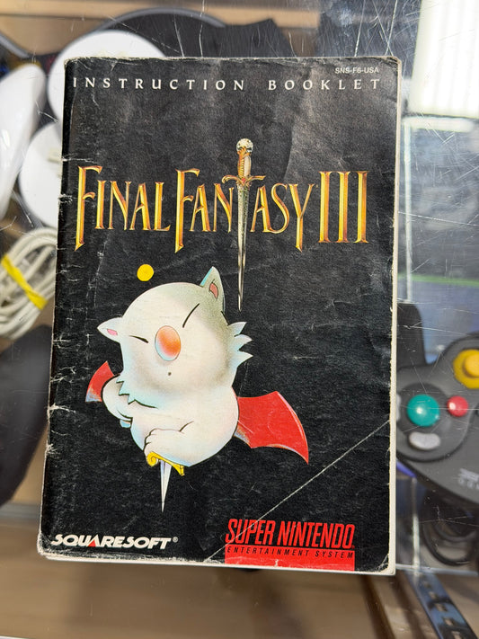Final Fantasy 3 Super Nintendo Manual Only
