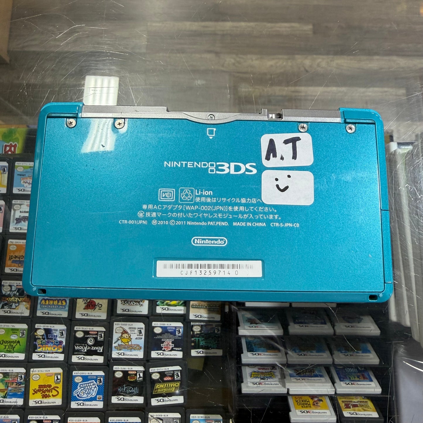 Aqua Blue Nintendo 3DS Handheld System With Charger (Region Free) (JAPANESE TO US)