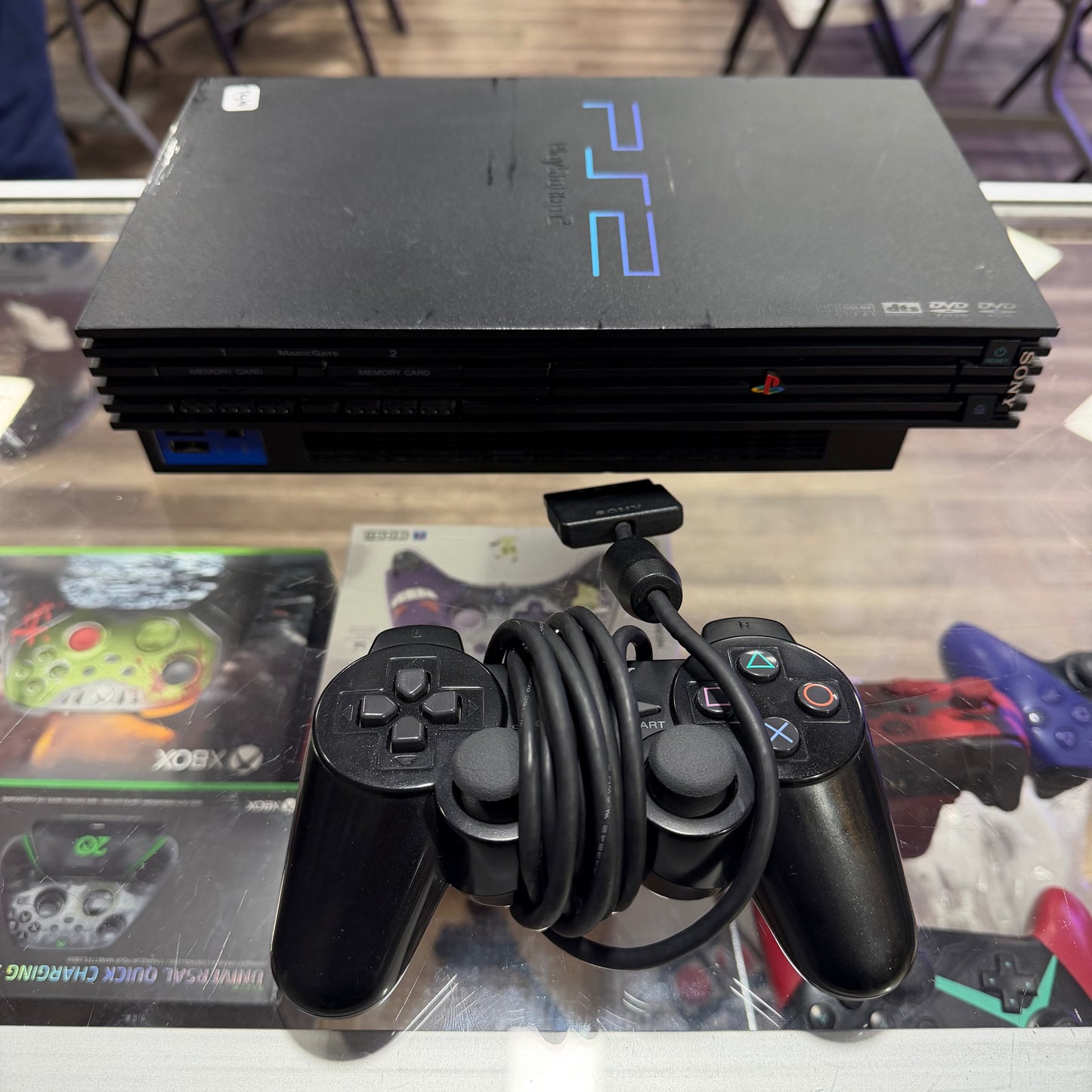 Playstation 2 System with 1 Controller and Wires + Memory Card