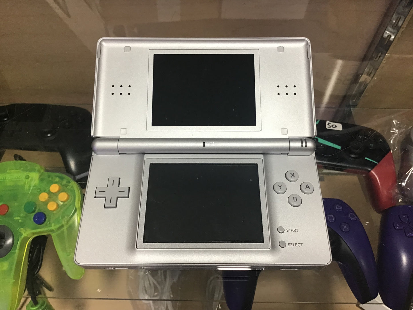Silver Nintendo DS Lite Handheld System with Charger and Box