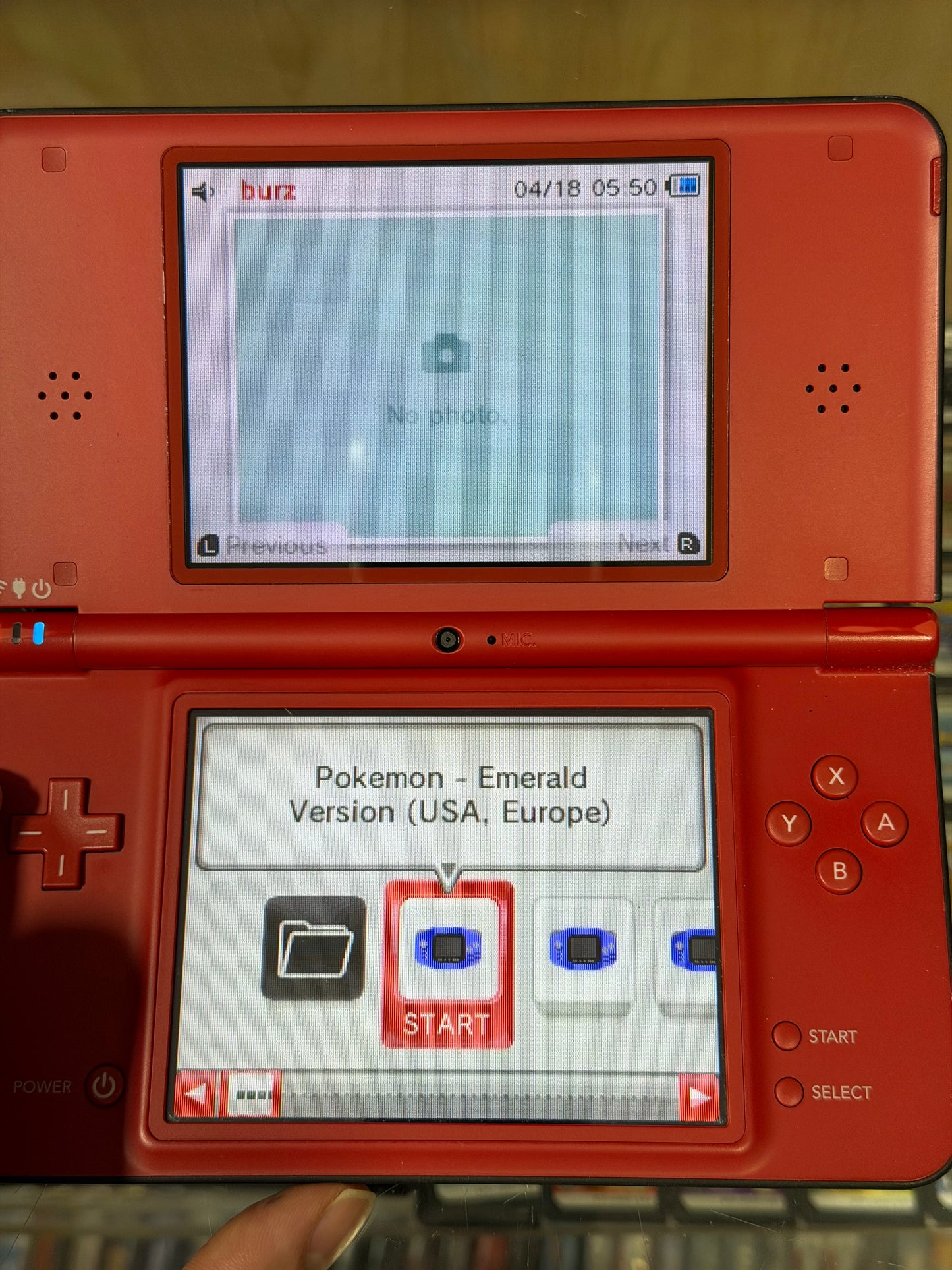 Nintendo DSi XL Red Mario System - With Digital Games