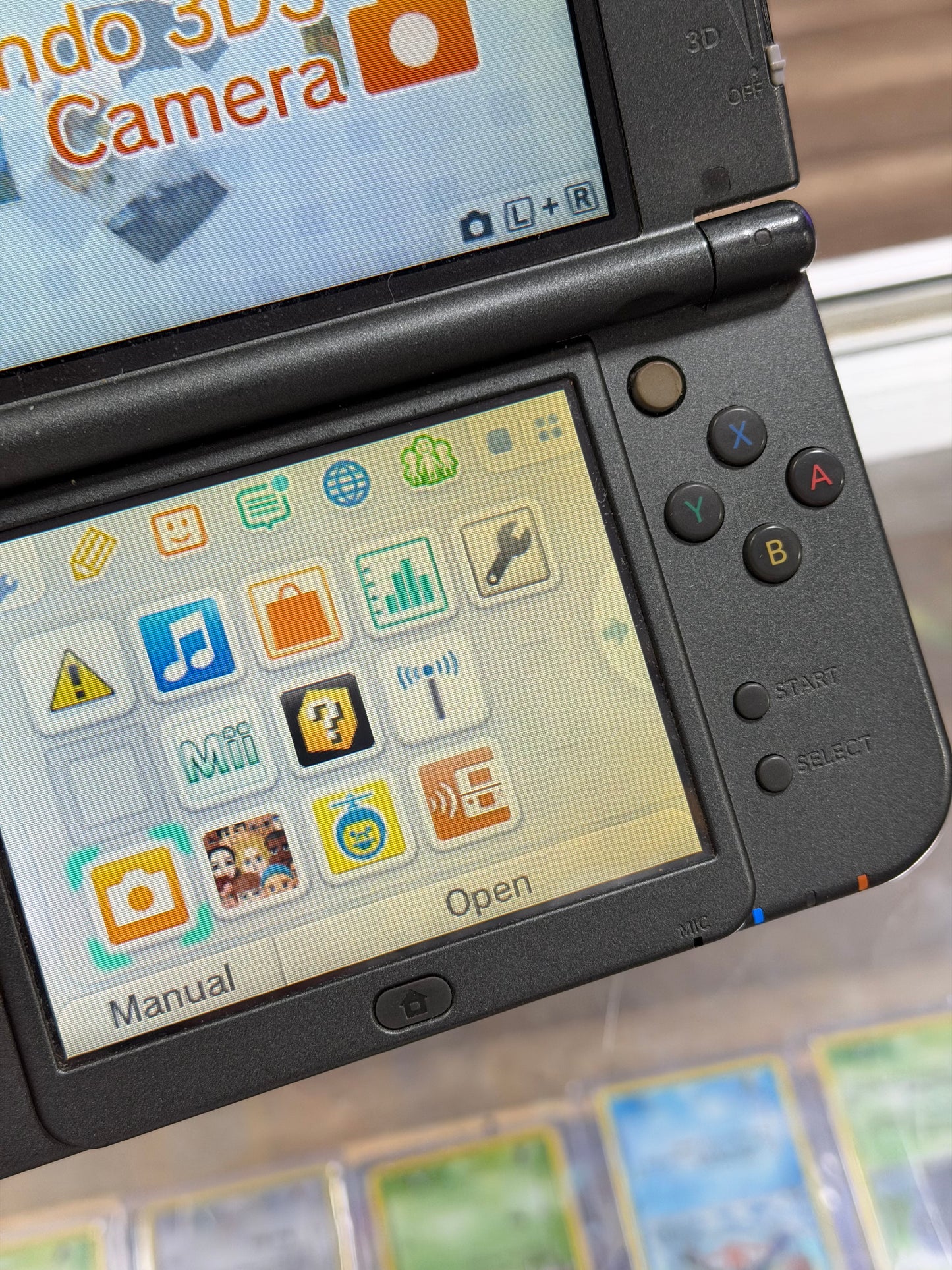 (753) Black “New” Nintendo 3DS XL Handheld System With Charger (Region Free)(JAPANESE TO US) (Top IPS, Yellowing Bottom Screen)