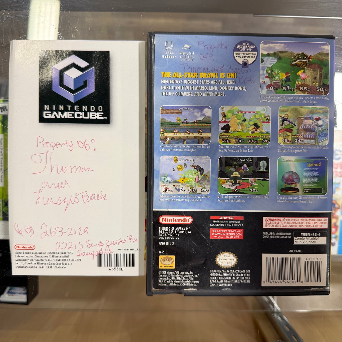 Super Smash Bros. Melee Nintendo GameCube (players choice) (writing on case and manual)