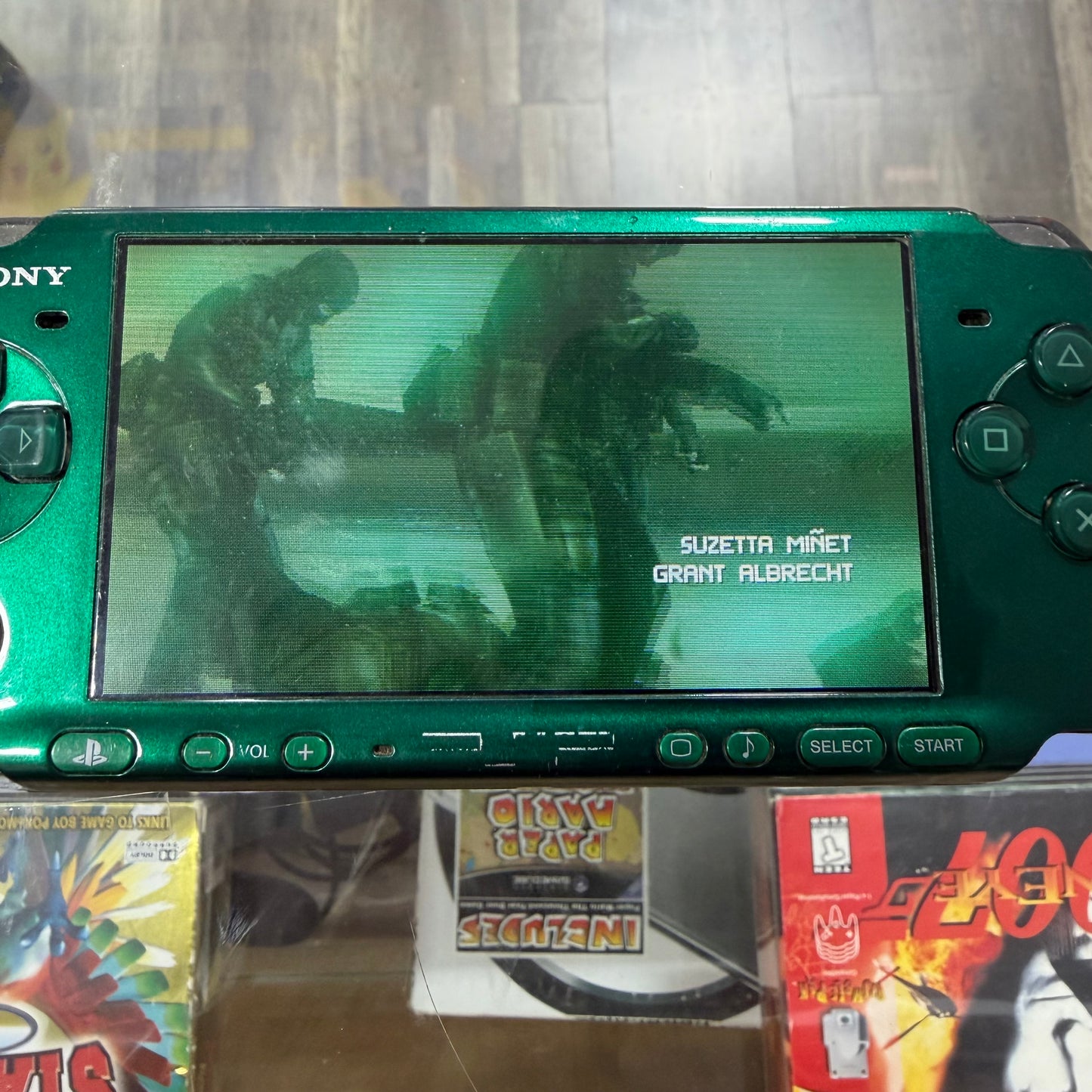 PSP 3000 Limited Edition Metal Gear Version [Green] PSP (pre installed games) (Charger included) (battery cover broken)