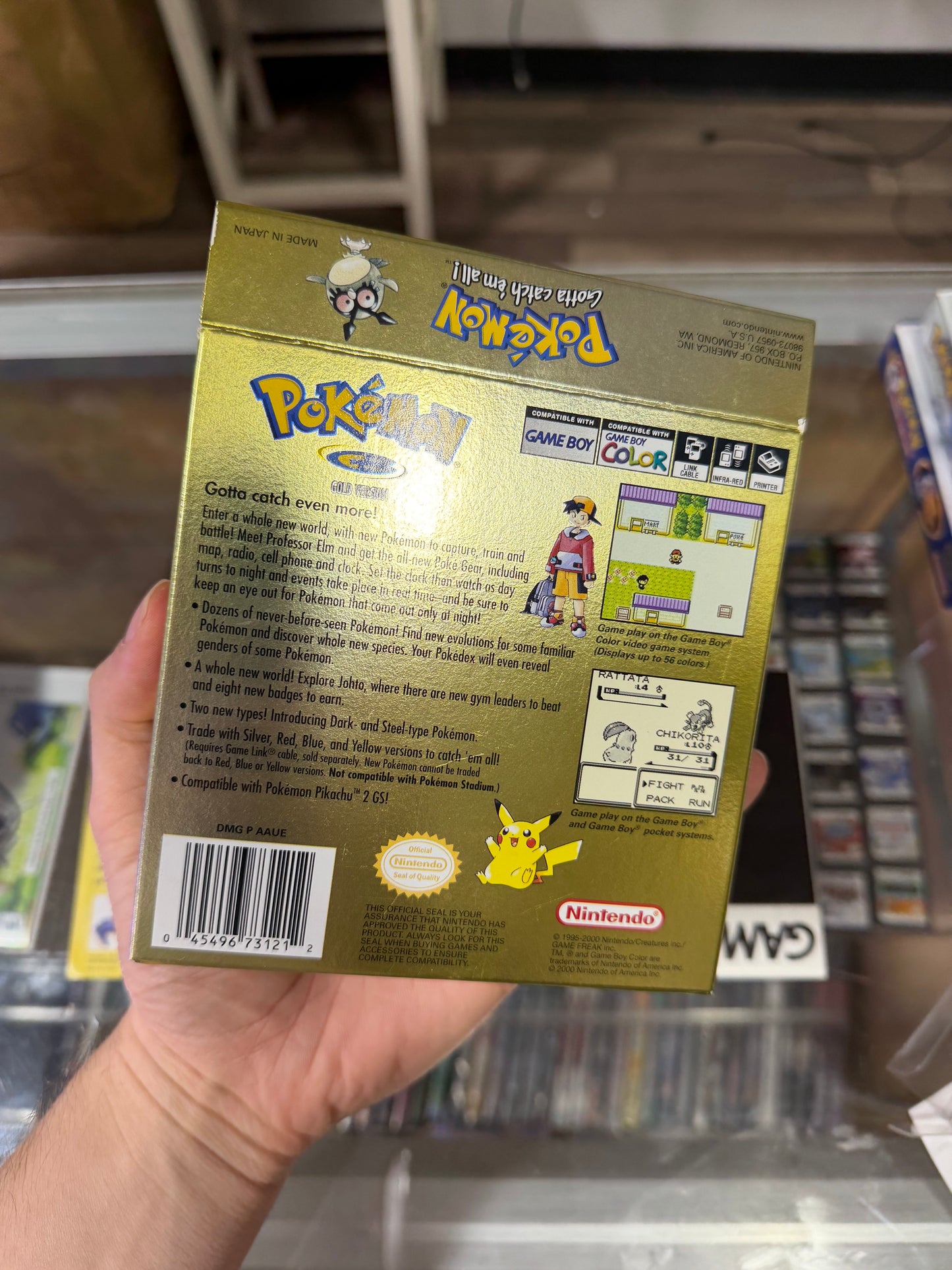 Pokémon Gold Gameboy Color Complete in Box CIB Excellent Condition