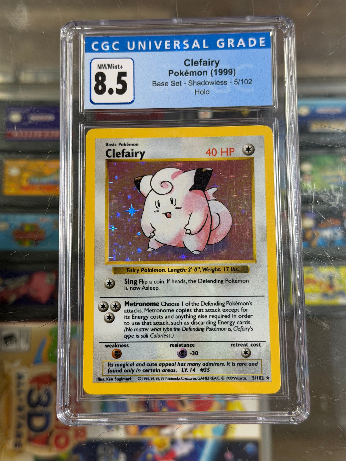 Clefairy Base Set Holo Shadowless CGC 8.5