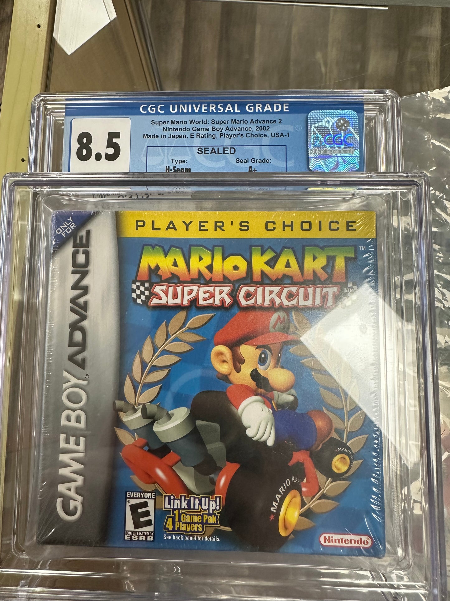 Mario Kart Super Circuit Gameboy Advance CGC WATA 8.5 Misprint Wrong Name