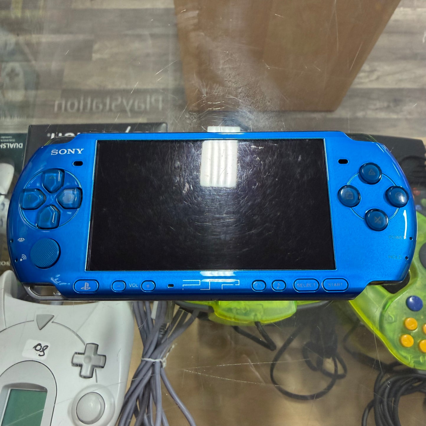 PSP 3000 Vibrant Blue JP PSP (Doesn’t Read UMD) (Pre Installed Games) (Charger included)