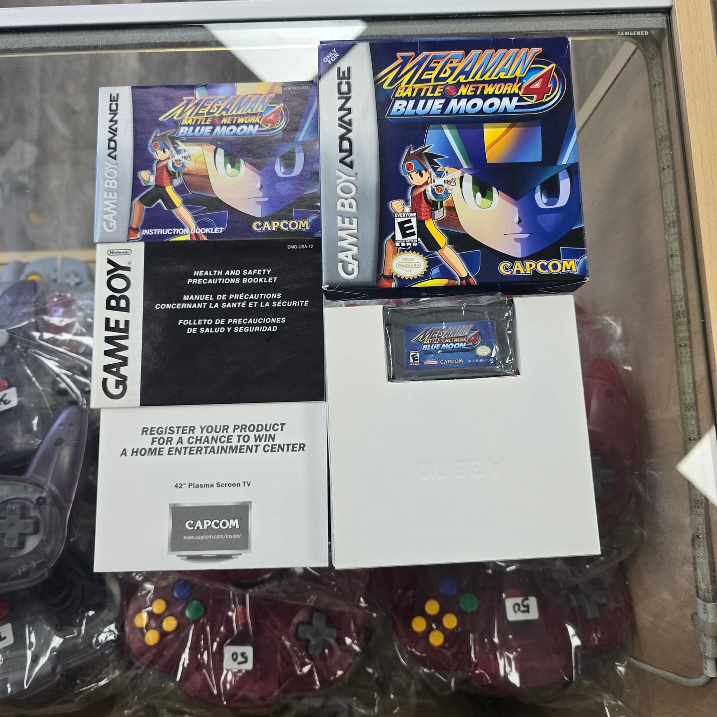 Mega Man Battle Network 4 Blue Moon CIB with Box Protector Nintendo Gameboy Advance