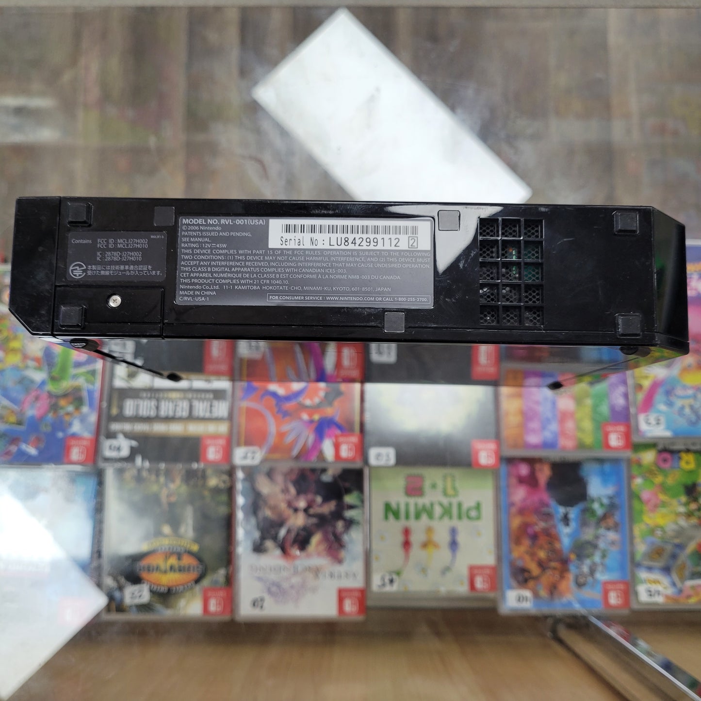 Black Nintendo Wii System Cables and Controller Included