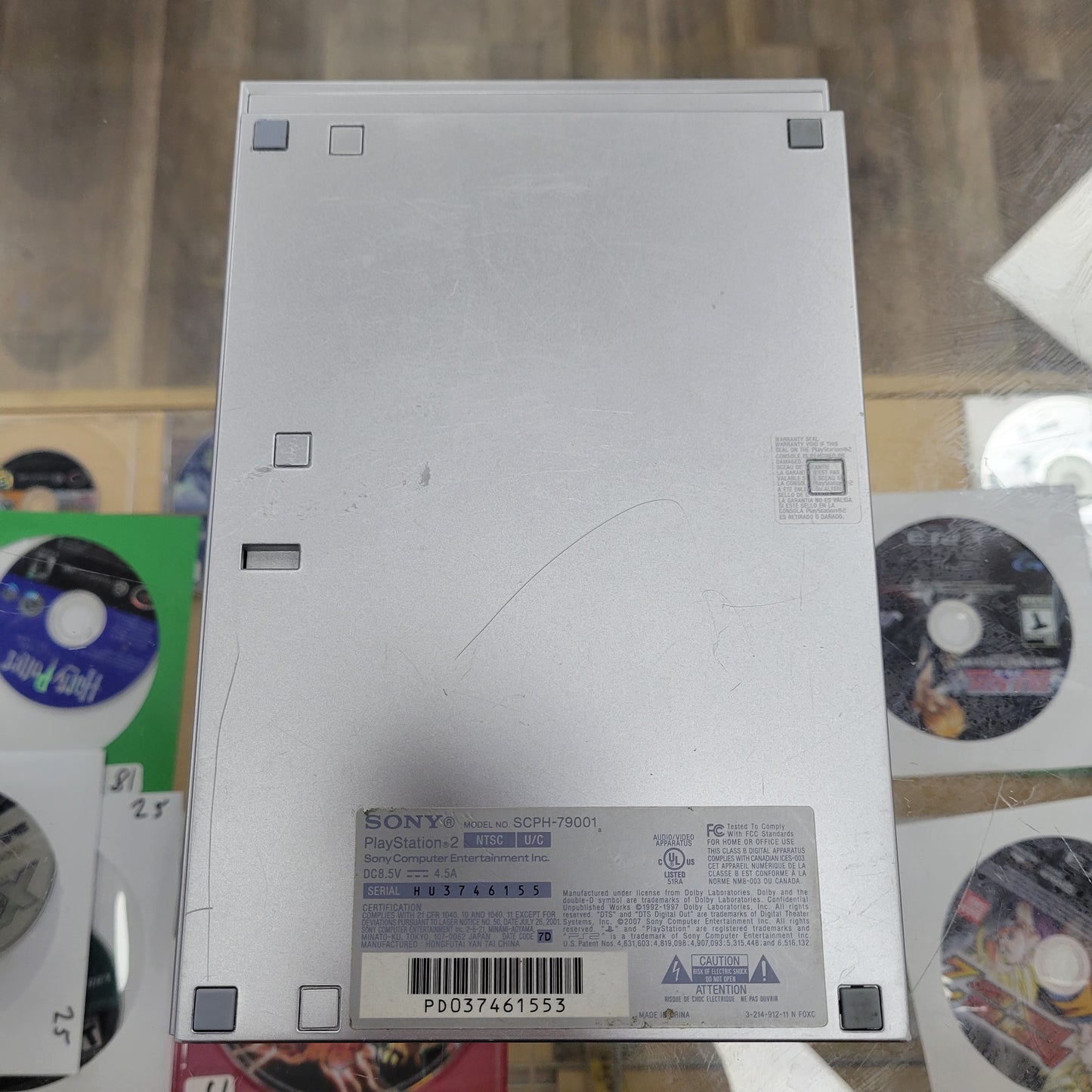 Silver Playstation 2 Slim System comes with controller and cables 8 MB memory card