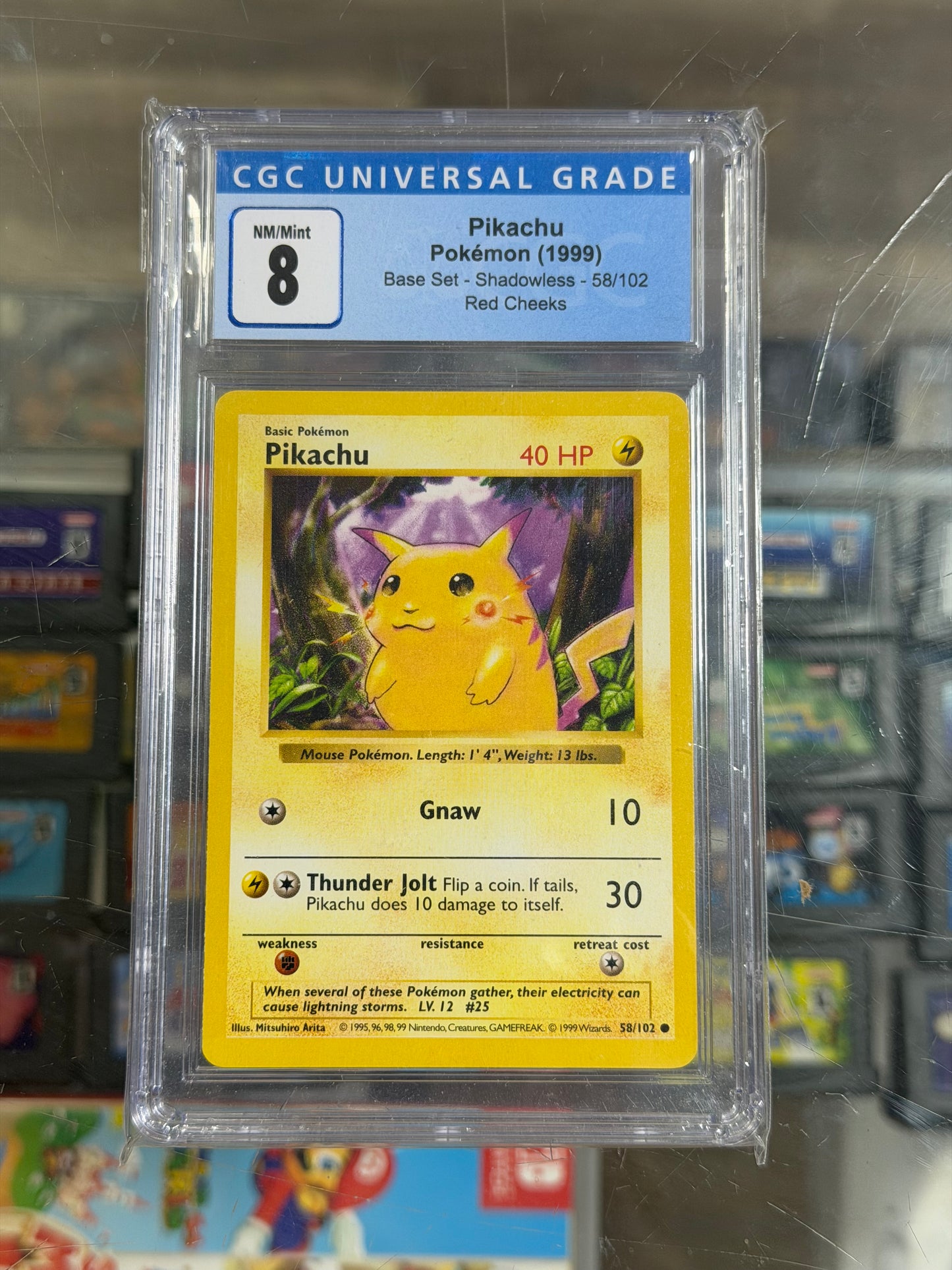 Pikachu Base Set Shadowless Red Cheeks CGC 8