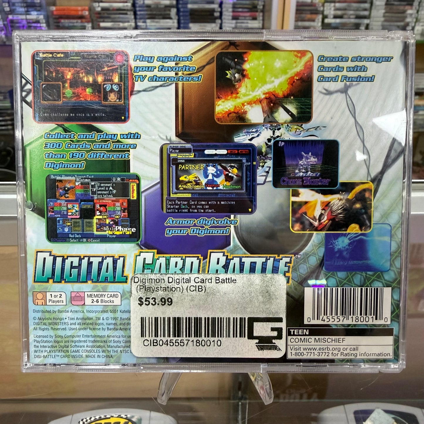 Digimon Digital Card Battle Playstation 1 (CIB) (w reg card) (clean disc)