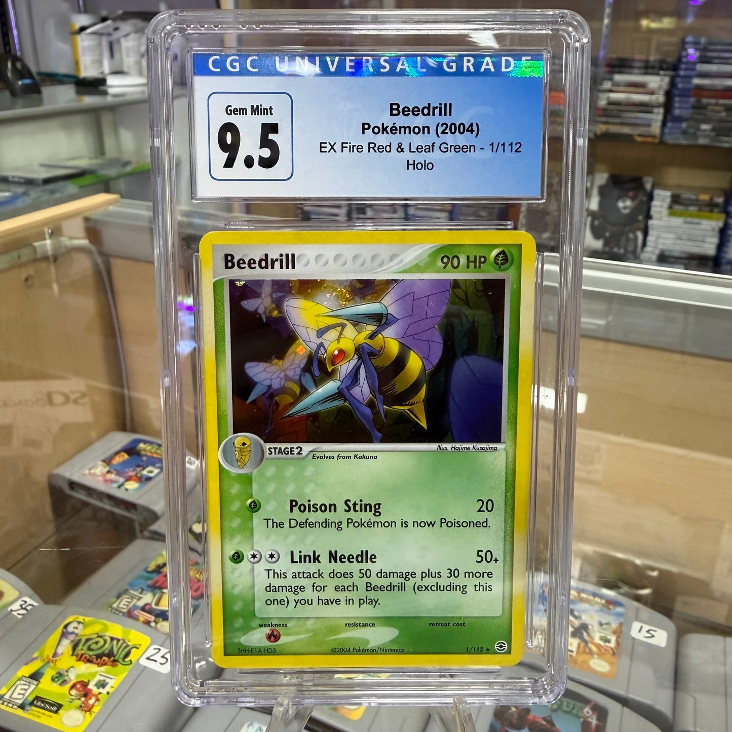 2004 Pokemon EX Fire Red & Leaf Green Beedrill Holo 1/112 CGC 9.5 GEM MINT
