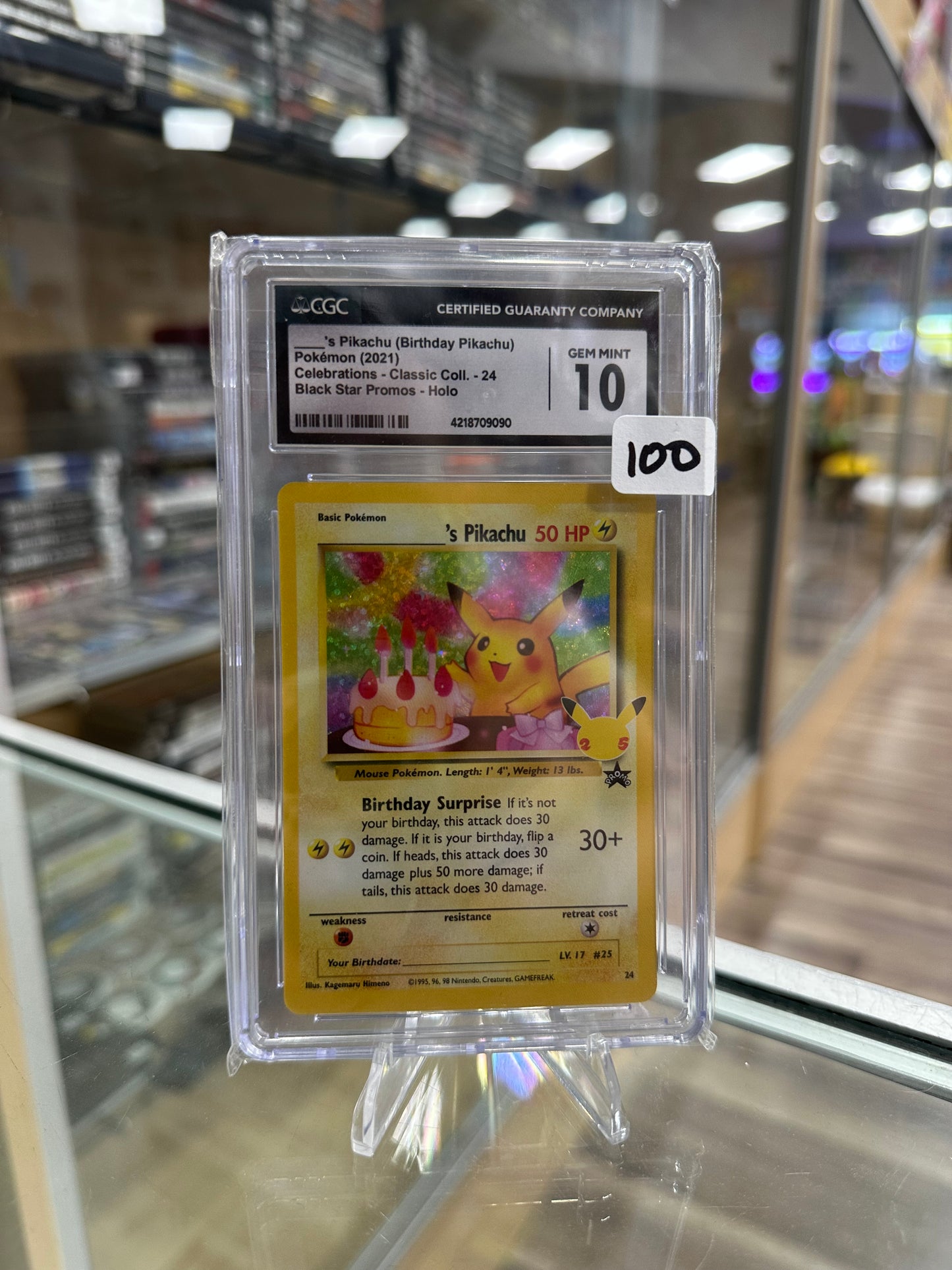 Birthday Pikachu #24 Celebrations Classic Collection Holo Promo Pokémon Card CGC 10