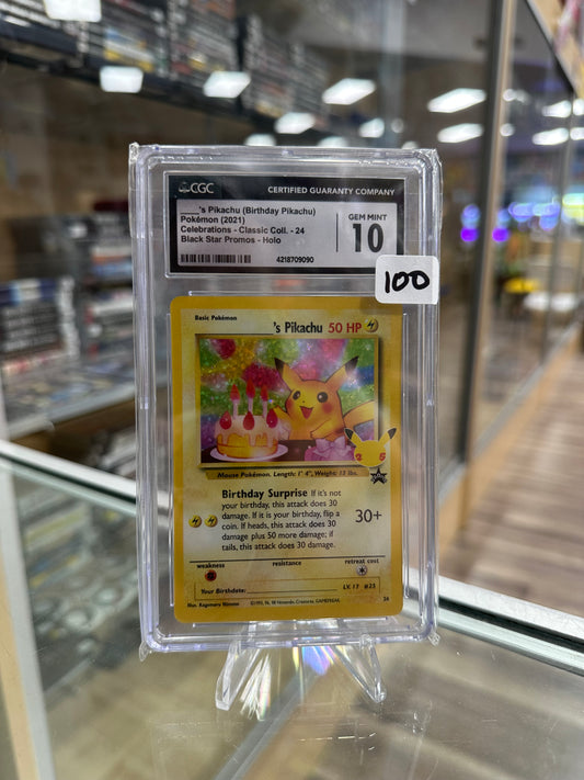 Birthday Pikachu #24 Celebrations Classic Collection Holo Promo Pokémon Card CGC 10