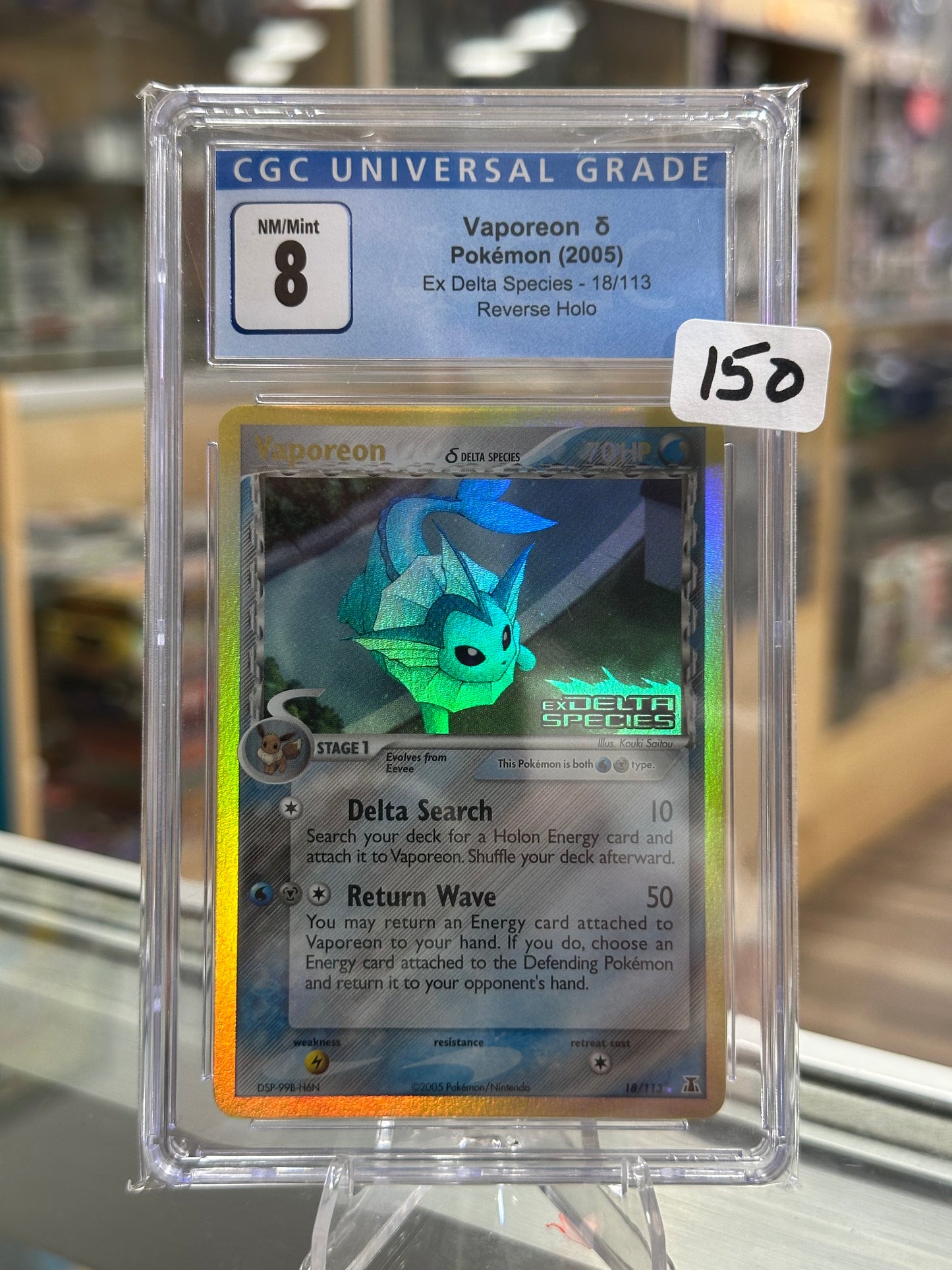 Vaporeon (Delta Species) - Delta Species Reverse Holo Stamp CGC 8