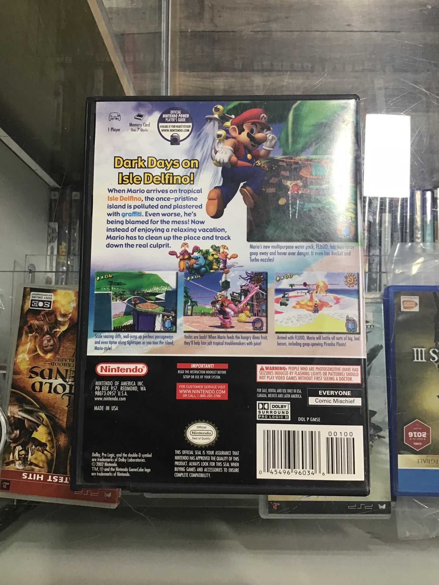 Super Mario Sunshine Nintendo GameCube Case and Manual ONLY