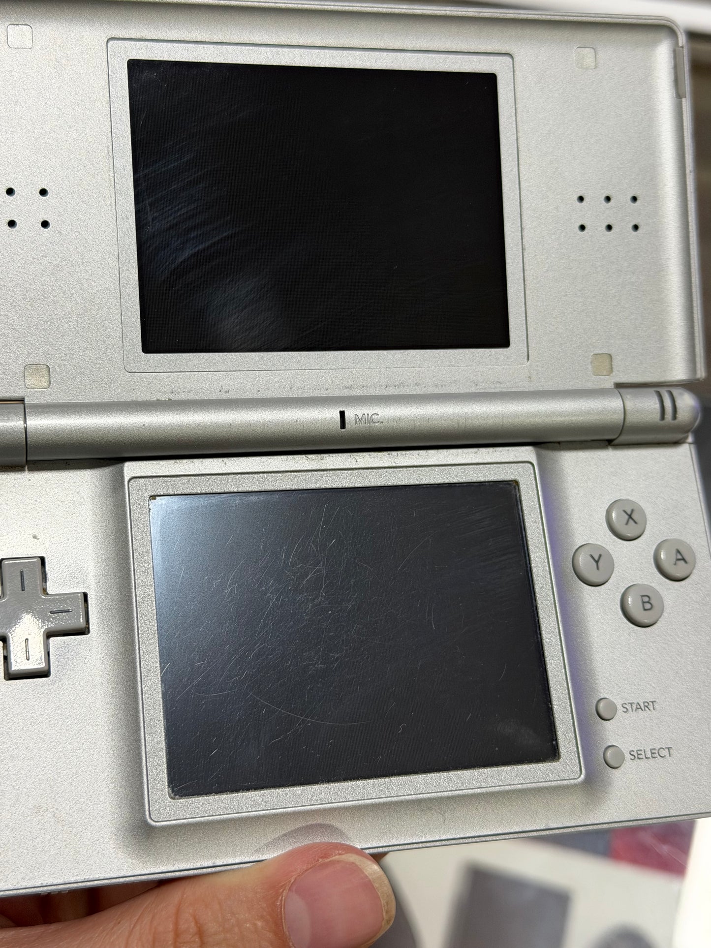 Silver Nintendo DS Lite with Charger