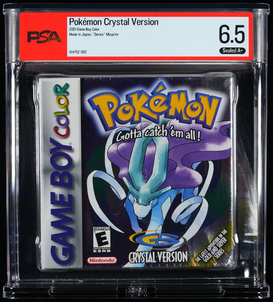 Pokémon Crystal Version Game Boy Color Graded PSA 6.5 A+ Seal - Misprint