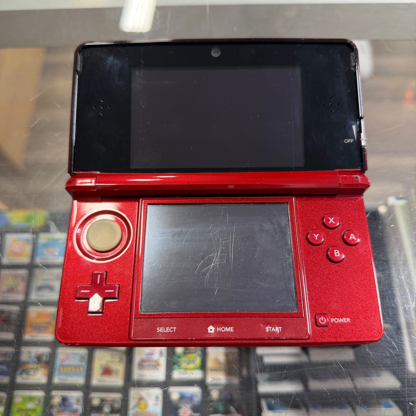 Red Nintendo 3DS Handheld System With Charger (Region Free) (JAPANESE TO US)