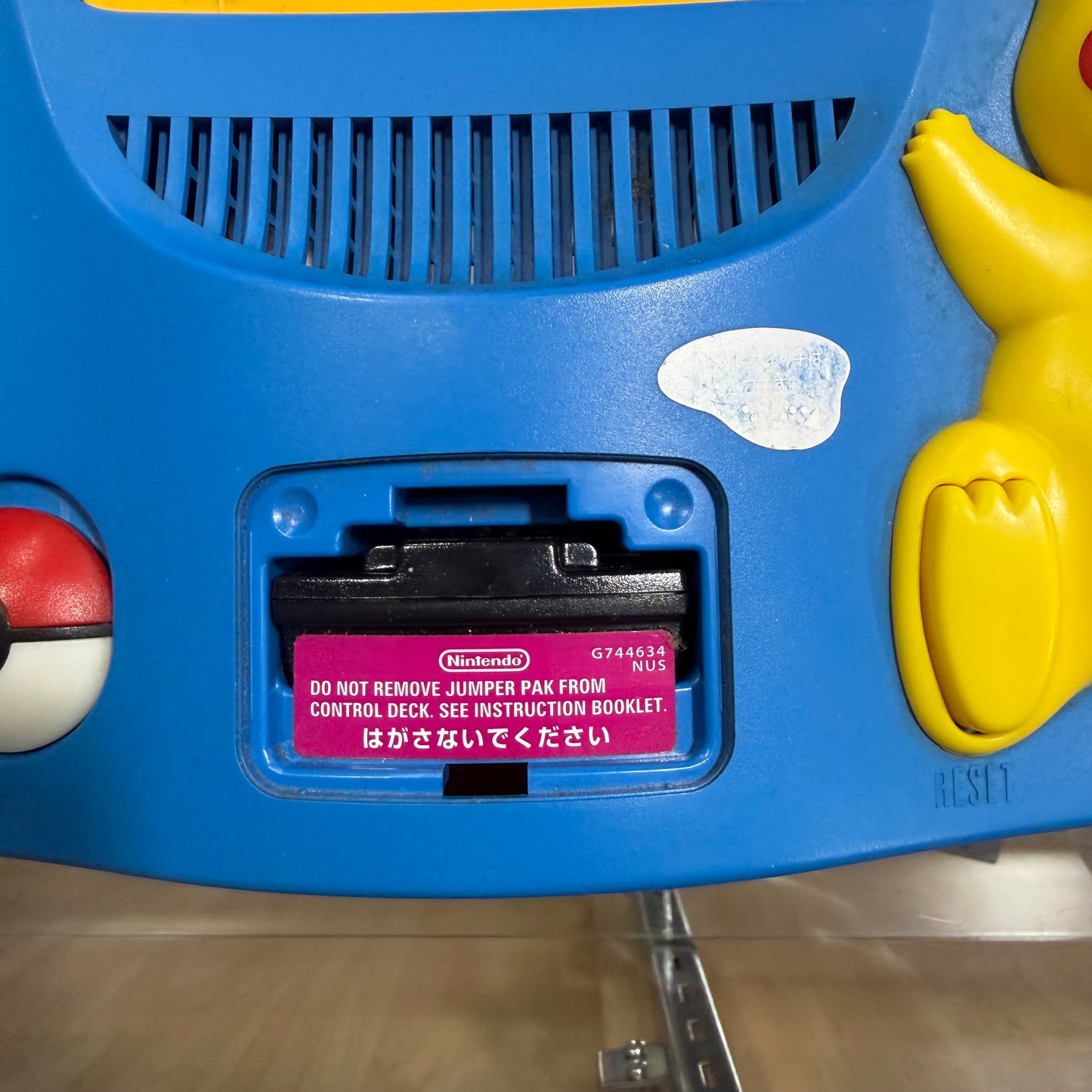 Pikachu Blue Console JP Nintendo 64 (Region Free) (cables controller included)