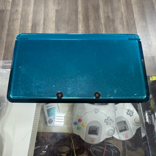 Nintendo 3DS Aqua Blue with Charger - 3D Slider Hard to Push Up