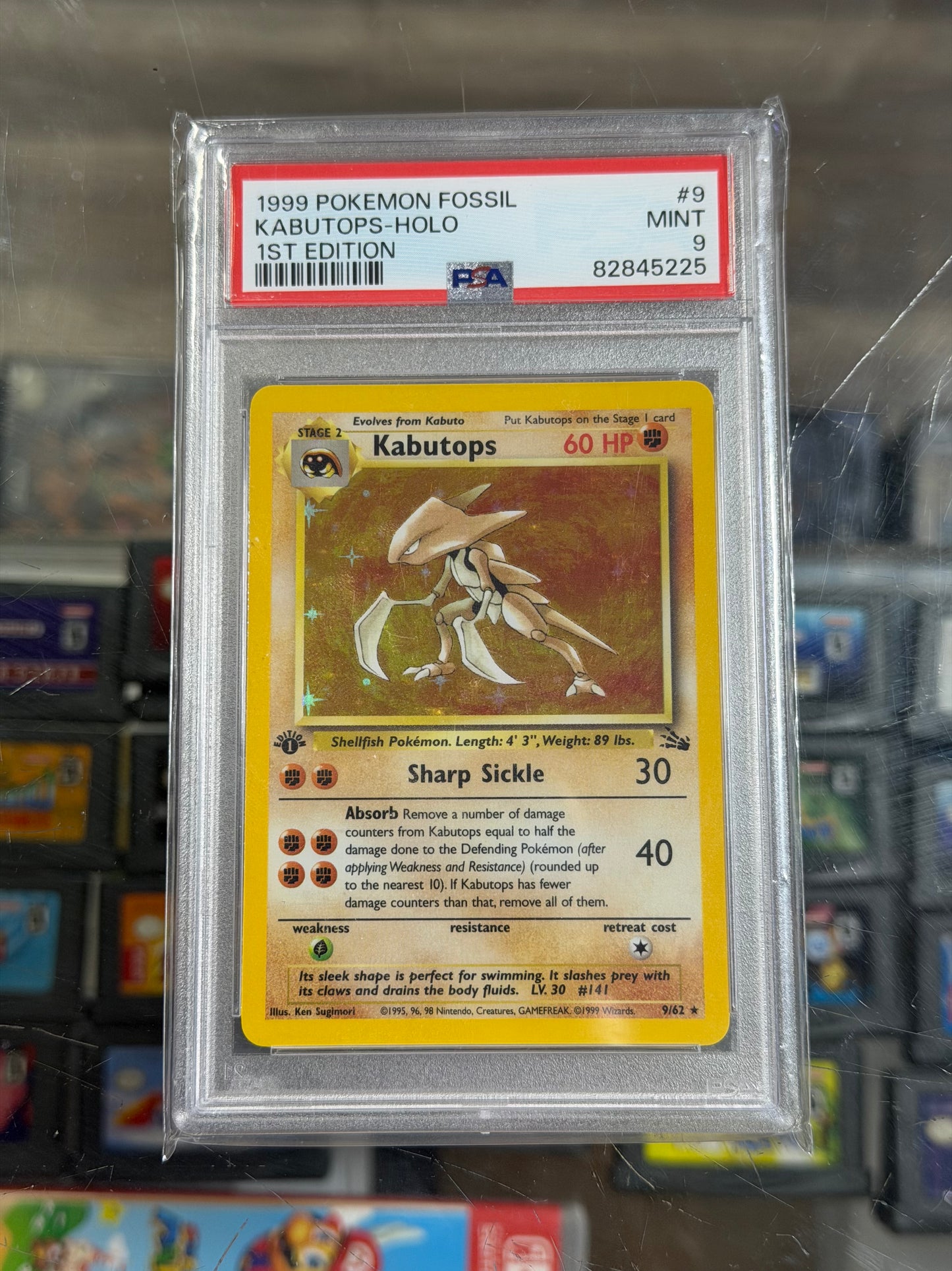 Kabutops Fossil Holo 1st Edition PSA 9
