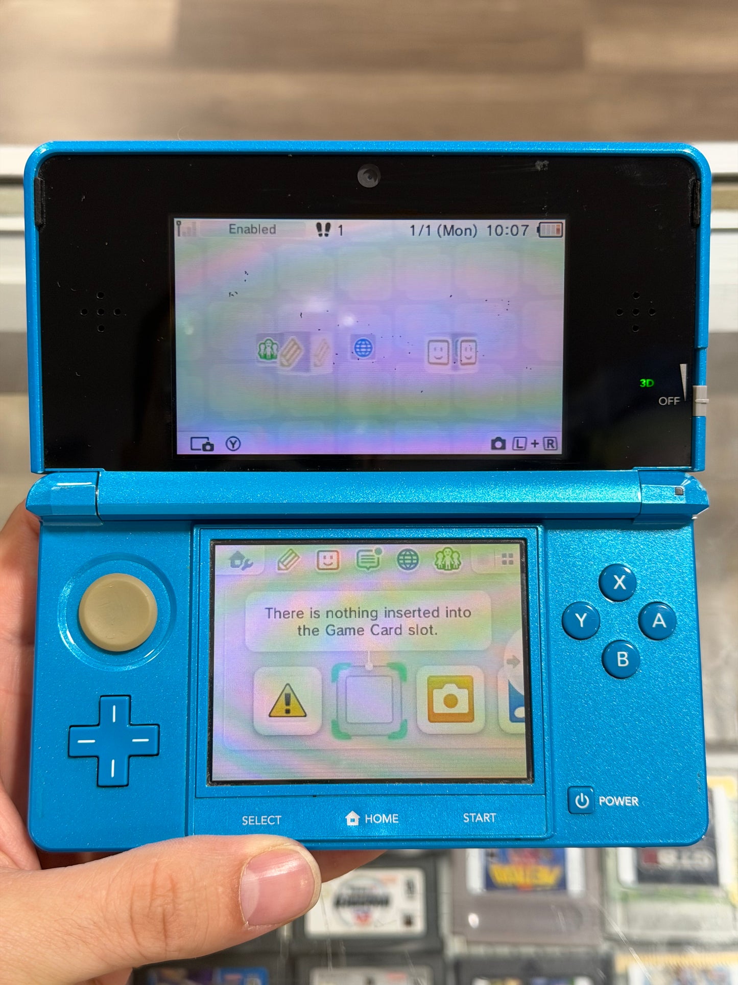 Light Blue Nintendo 3DS Handheld System With Charger (Region Free)(JAPANESE TO US) (Flawed)