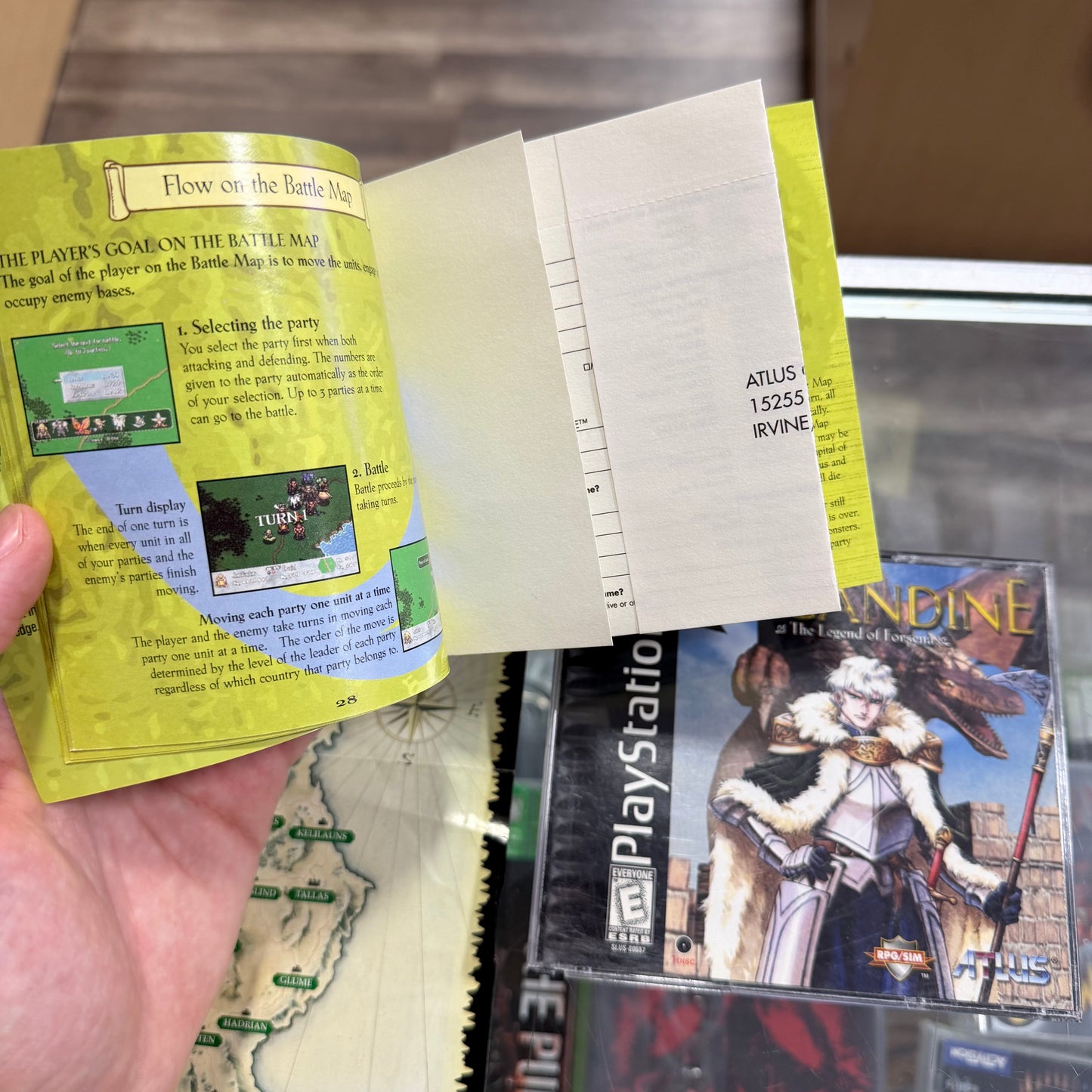Brigandine: The Legend Of Forsena Playstation 1 (reg card, map)